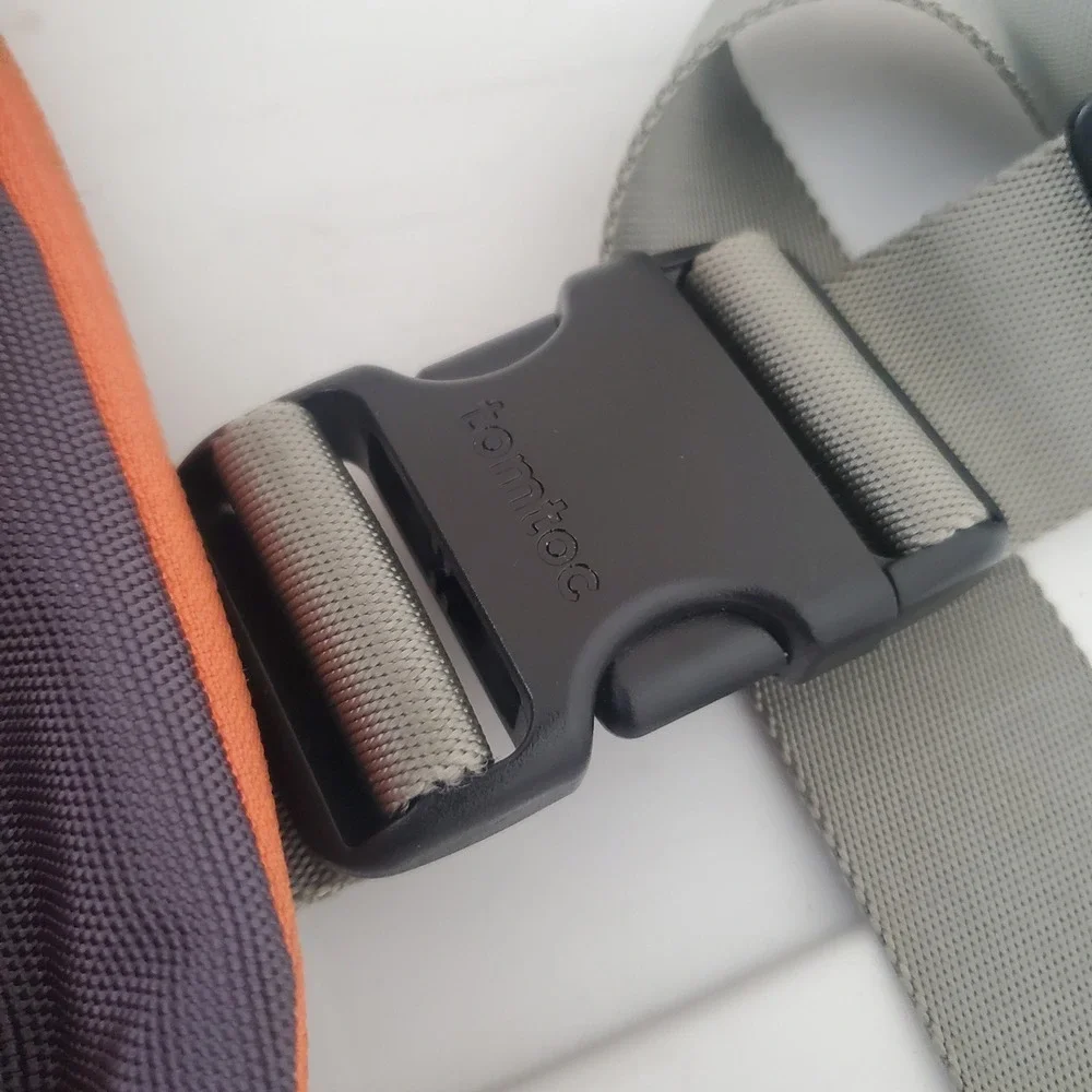 Tomtoc Cordura Sling Bag Grey Orange Accents EDC Crossbody Travel Pack Mens